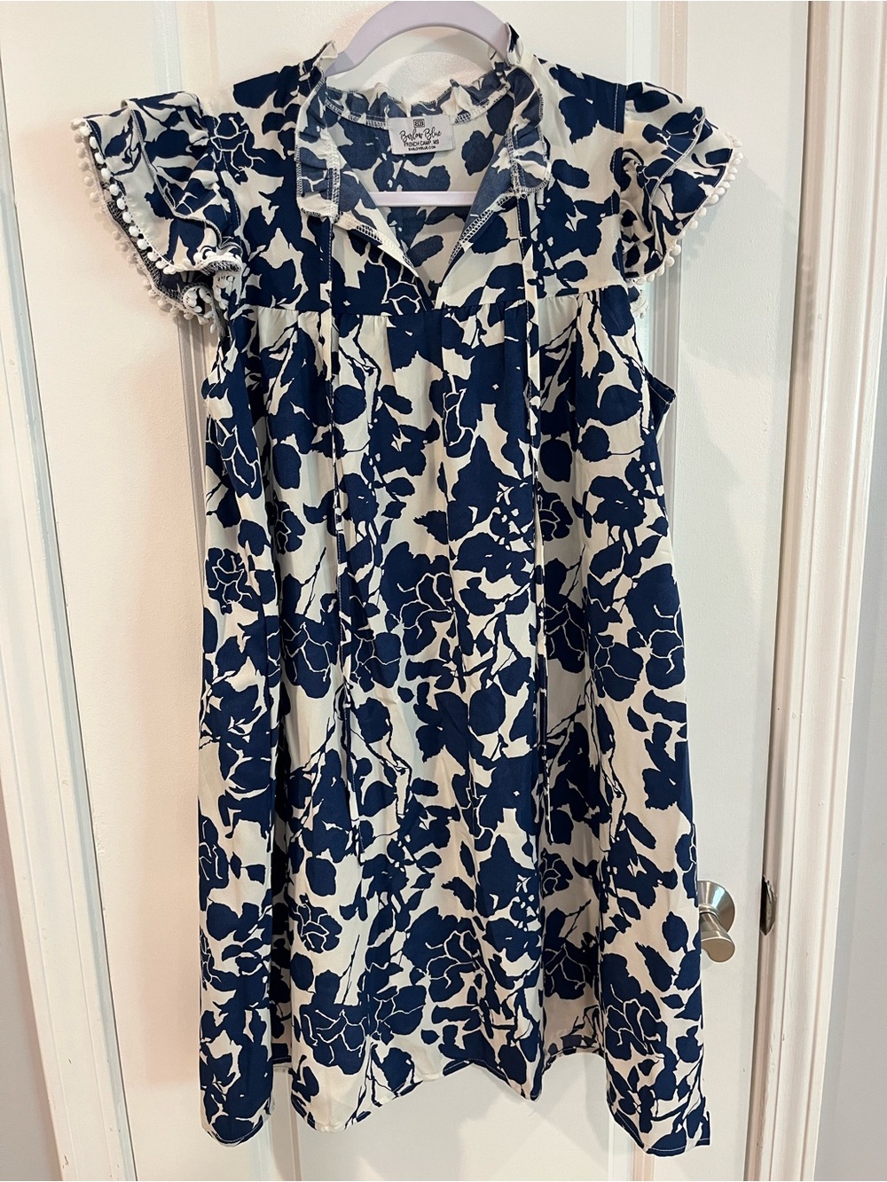 Blue & White Floral Midi Dress